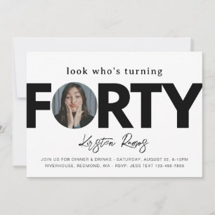 40. Geburtstagsfeier   Minimalistisch 40. Einladung