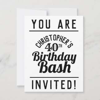 40. Geburtstagsfeier Party Einladung