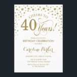 40. Geburtstagsfeier - Party Einladung Gold und We<br><div class="desc">40. Geburtstagsfeier Party Einladung. Elegantes Design mit Imitaten Glitzer Gold und Weiß. Feiert bis 40 Jahre! Nachricht,  wenn Sie weitere Anpassungen benötigen.</div>