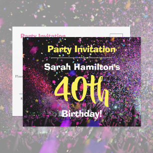 40. Geburtstagsfeier Party Einladung Postkarte