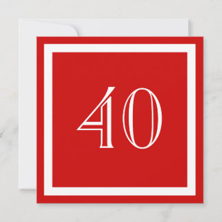 40. Geburtstagsfeier Party Einladung - Rot