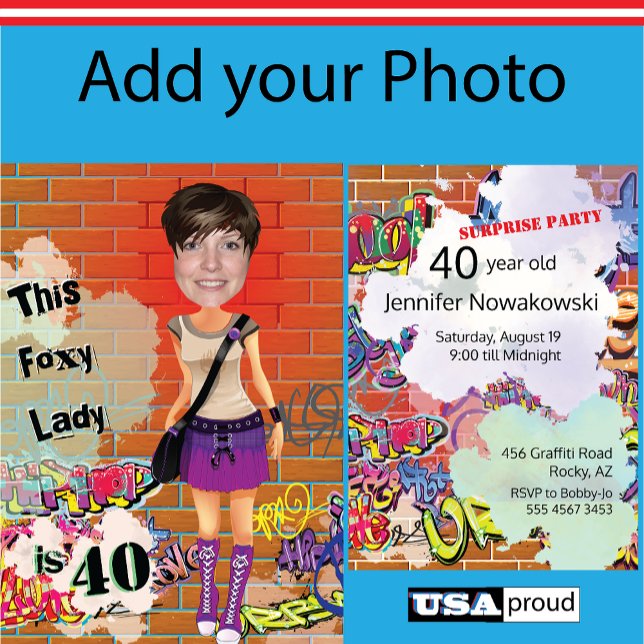 40. Geburtstagsfoxy-Lady 🎉 Custom Foto Einladung (Von Creator hochgeladen)