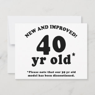 40. Geburtstagsgeschenke Karte
