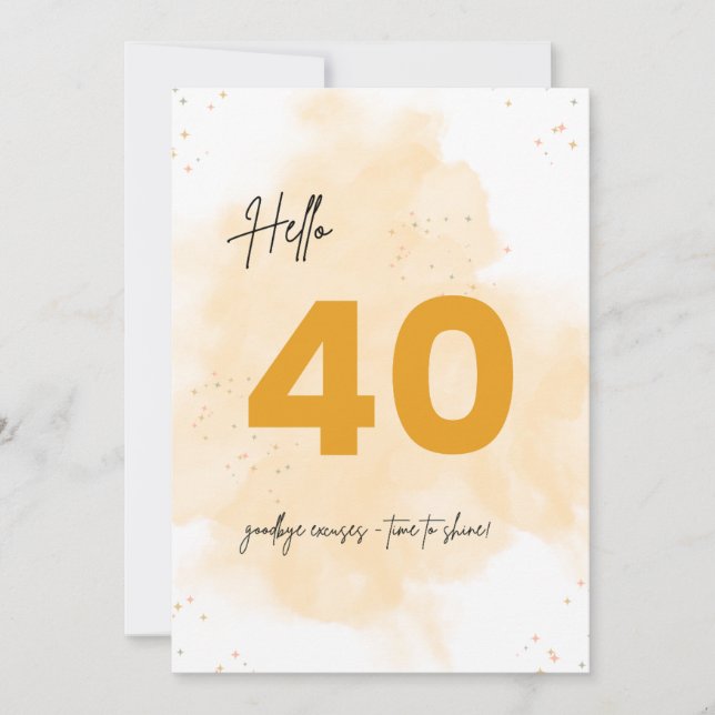 40. Geburtstagskarte Golden Sparkle Karte (Vorderseite)