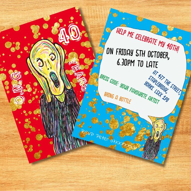 40. Geburtstagskünstler laden OMG ein Einladung (Von Creator hochgeladen)