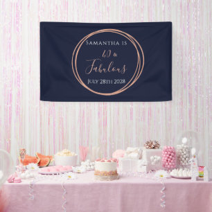 40. Geburtstagsparty der Marine Rose Gold Geburtst Banner