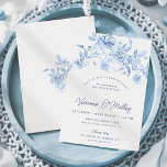 40. Geburtstagsüberraschung Party Dusty Blue Flora Einladung<br><div class="desc">Elegante blaue Rose florale 40. Geburtstag Überraschung Party Einladung.</div>