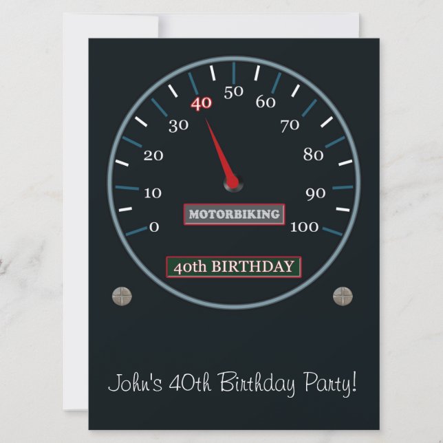 40. Geburtstagszeit Party Einladung (Vorderseite)