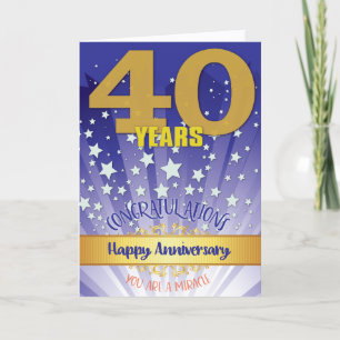 40. Genesungsjubiläum Fettgedruckte Zahl Karte