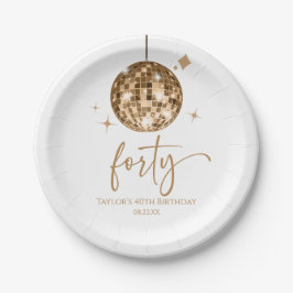 40 Gold Disco Ball 40. Geburtstag Party Pappteller
