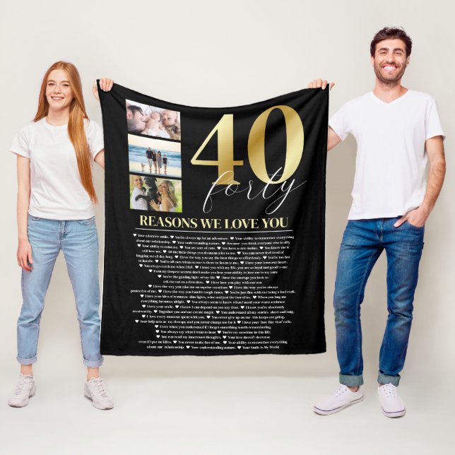 40 Gründe, aus denen wir Ihnen ein Geschenk Liebe  Fleecedecke (Beispiel)