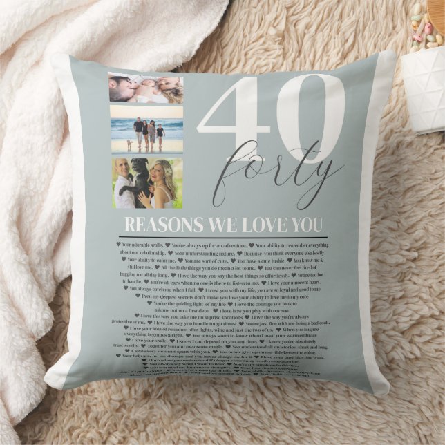 40 Gründe, aus denen wir Ihnen ein Geschenk Liebe  Kissen (Decke)
