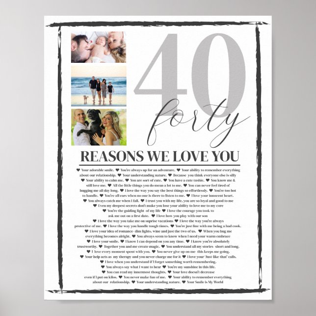 40 Gründe, aus denen wir Ihnen ein Kunstposter Lie Poster (Vorne)
