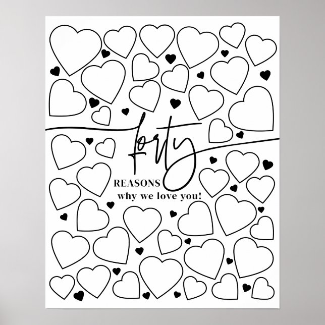 40 Gründe, aus denen wir Liebe haben, dass Sie Geb Poster (Vorne)