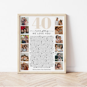 40 Gründe, aus denen wir Sie zum Geburtstag zum Ge Poster