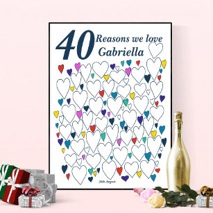 40 Gründe für die Liebe - 40. Geburtstagskassonne Poster