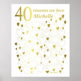 40 Gründe, warum wir dich lieben - 40. Geburtstag Poster