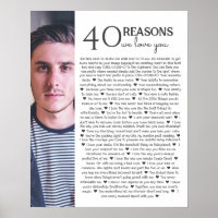 40 Gründe, warum wir dich lieben PHOTO Poster
