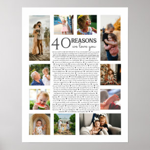 40 Gründe, warum wir Ihnen FOTO Collage Liebe Poster