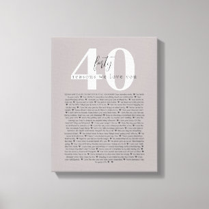 40 Gründe, warum wir Sie Liebe Tattoo Stil Geschen Leinwanddruck