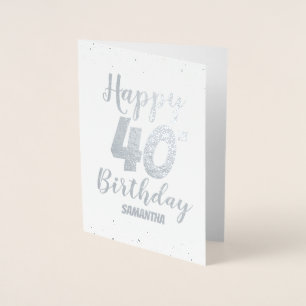 40. Happy Birthday Custom Foil Card Folienkarte