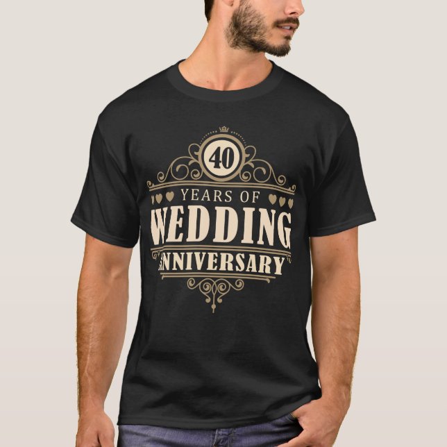 40. Hochzeit (Ehemann) T-Shirt (Vorderseite)