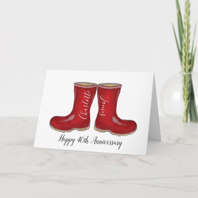 40. Hochzeit Jahresjubiläum Ruby-Gärtnerei welly S Karte (Vorderseite)