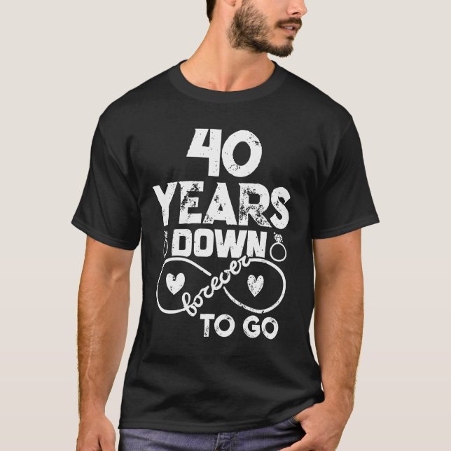 40. Hochzeit Jubiläum Romantic Couple Husband W T-Shirt (Vorderseite)