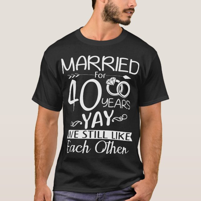 40. Hochzeitsfeier. Verheiratet für 40 Jahre T-Shirt (Vorderseite)