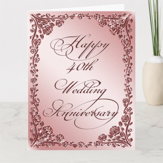 40. Hochzeitstag 8x5x11 Karte (Vorderseite)
