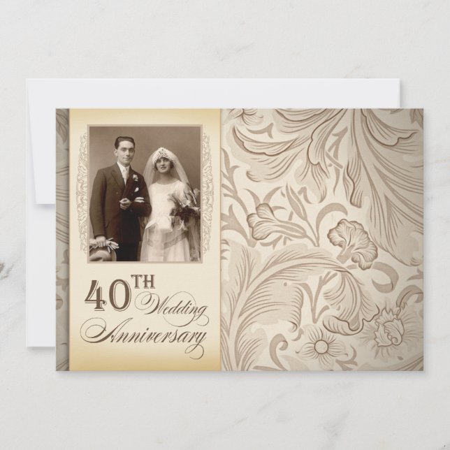 40. Hochzeitstag Foto Einladungen (Vorderseite)