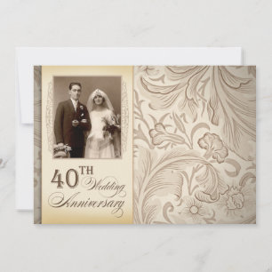 40. Hochzeitstag Foto Einladungen