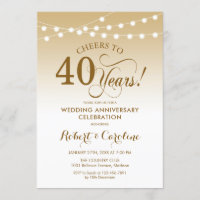 40. Hochzeitstag - Gold White