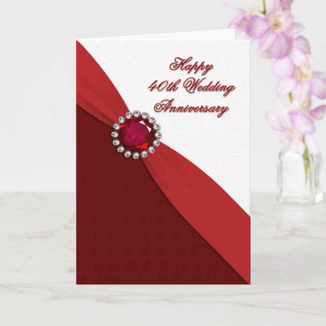 40. Hochzeitstag Grußkarte Karte (Orchidee)
