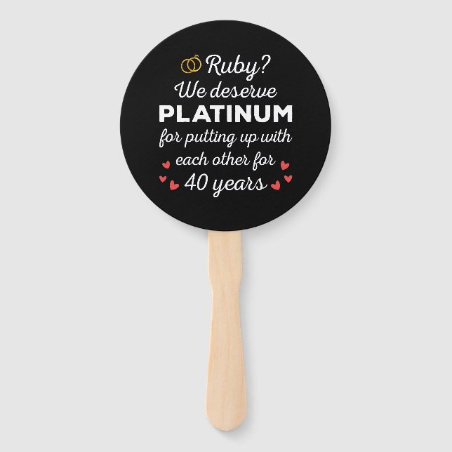 40. Hochzeitstag I - Ruby Funny Couple Fächer (Vorderseite)