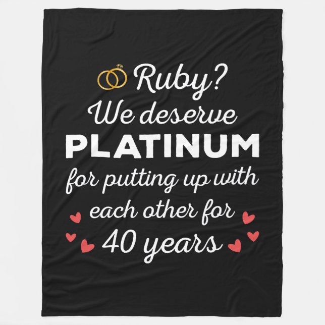 40. Hochzeitstag I - Ruby Funny Couple Fleecedecke (Vorderseite)