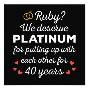 40. Hochzeitstag I - Ruby Funny Couple Fotodruck