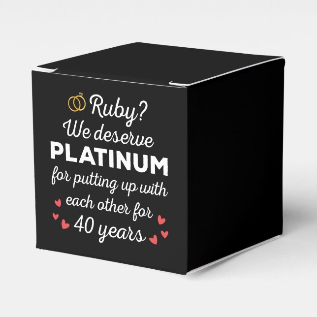 40. Hochzeitstag I - Ruby Funny Couple Geschenkschachtel (Vorderseite)