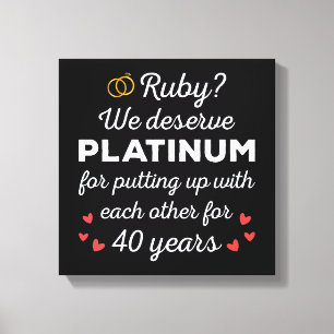 40. Hochzeitstag I - Ruby Funny Couple Leinwanddruck