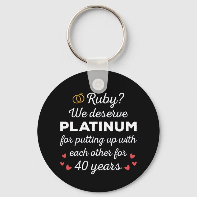 40. Hochzeitstag I - Ruby Funny Couple Schlüsselanhänger (Vorderseite)