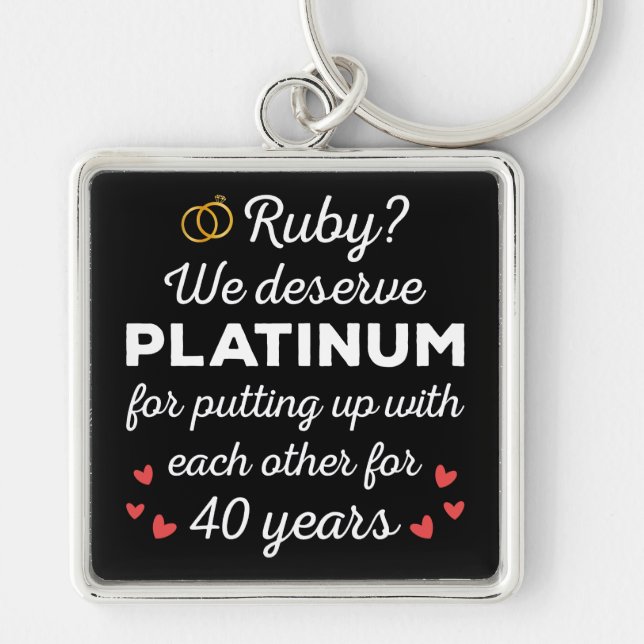 40. Hochzeitstag I - Ruby Funny Couple Schlüsselanhänger (Vorne)