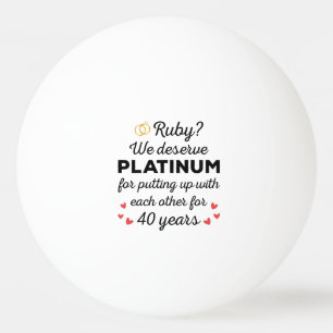 40. Hochzeitstag I - Ruby Funny Couple Tischtennisball