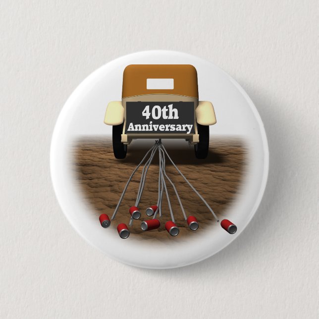 40. Hochzeitstag-Knopf Button (Vorderseite)