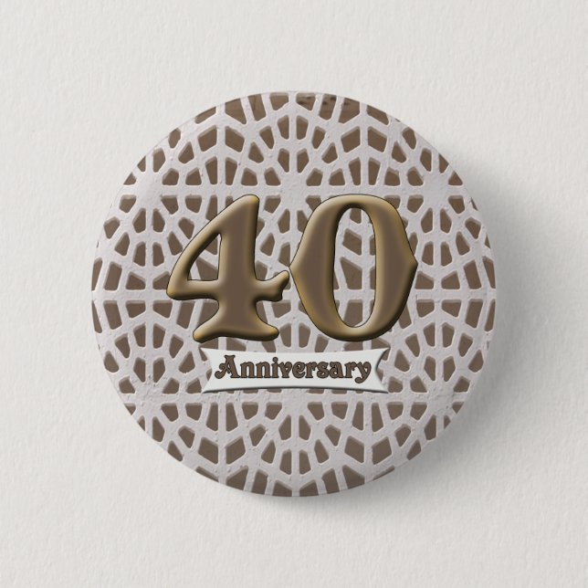 40. Hochzeitstag-Knopf Button (Vorderseite)