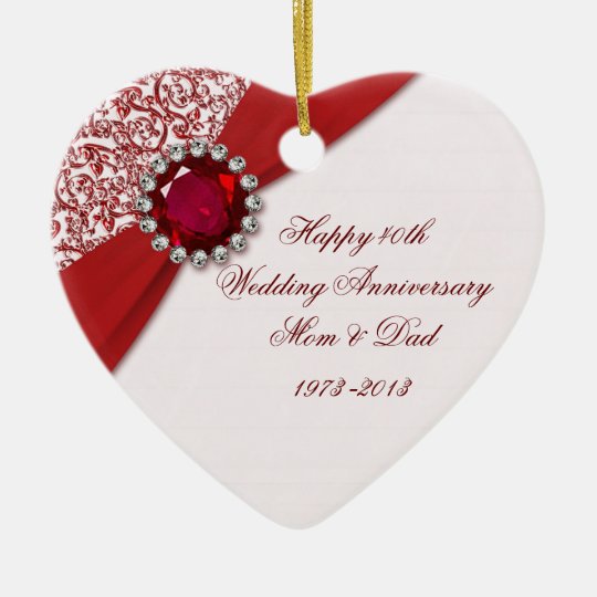 40. HochzeitstagVerzierung Keramik Ornament Zazzle.ch