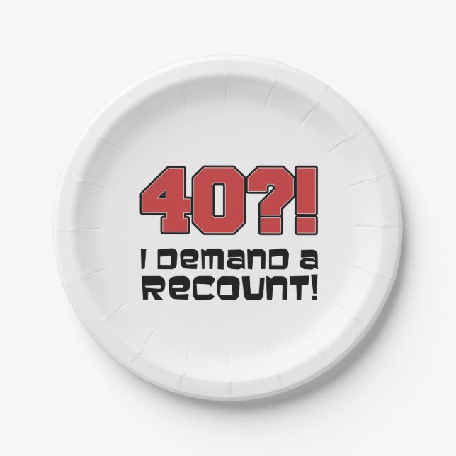 40?! Ich fordere eine Neuauflage Funny 40 Geburtst Pappteller (Vorderseite)