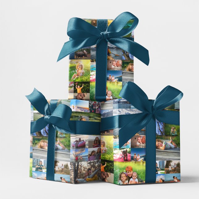 40 Image Photo Collage Geschenkpapier Set (40 Image Photo Collage Wrapping Paper Sheets)
