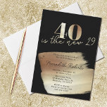 40 ist das neue 29 Gold Black 40 th Birthday Party Einladung<br><div class="desc">40 ist die neue 29 Gold auf Black 40. Geburtstag Party Einladung... Unser auffälliges Gold auf der 40. Geburtstags-Party Einladung zeigt die Nummer 40 überlagert mit Imitaten metallische Goldfolie, gefolgt von "ist die neue 29" bei der Koordinierung der Goldfarbe. Unten stehend finden Sie Ihren schwarzen Einladungstext, der auf einem goldenen...</div>