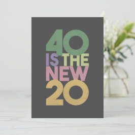 40 ist die neue Essential Card 20 - 40. Geburtstag Dankeskarte
