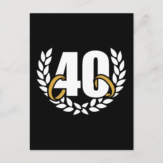 40 Jahre 40. Hochzeitstag Postkarte (Vorderseite)